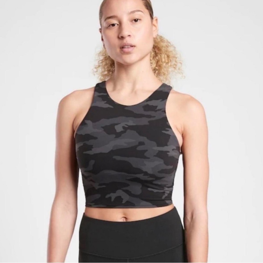 Athleta Black Camo Print Workout Top